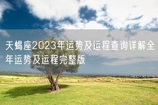 天蝎座2023年运势及运程查询详解全年运势及运程完整版(图1)