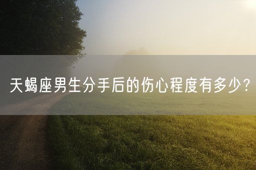 天蝎座男生分手后的伤心程度有多少？(图1)