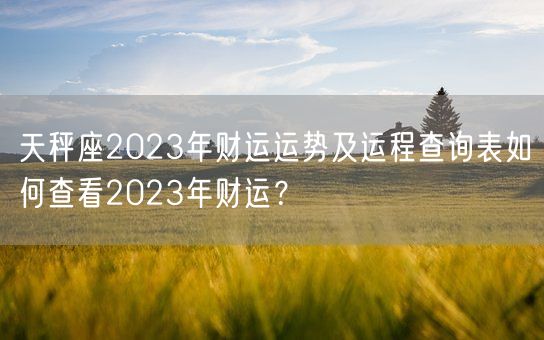 天秤座2023年财运运势及运程查询表如何查看2023年财运？(图1)
