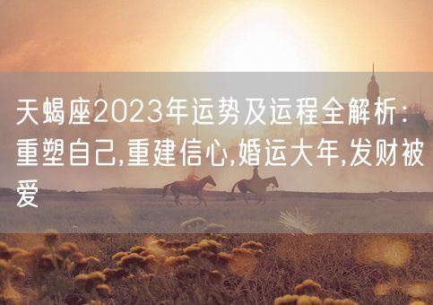 天蝎座2023年运势及运程全解析：重塑自己,重建信心,婚运大年,发财被爱(图1)