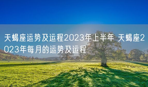 天蝎座运势及运程2023年上半年 天蝎座2023年每月的运势及运程(图1)