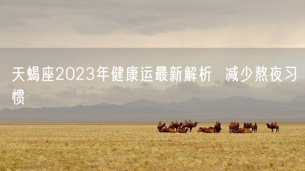 天蝎座2023年健康运最新解析  减少熬夜习惯(图1)