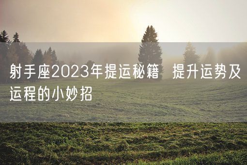 射手座2023年提运秘籍  提升运势及运程的小妙招(图1)
