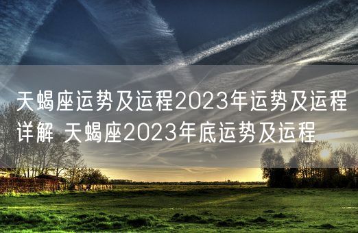 天蝎座运势及运程2023年运势及运程详解 天蝎座2023年底运势及运程(图1)