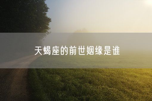 天蝎座的前世姻缘是谁(图1)