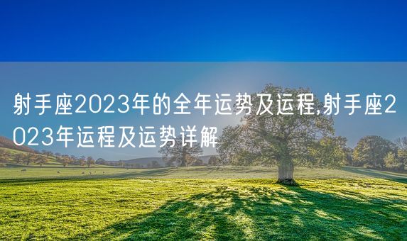 射手座2023年的全年运势及运程,射手座2023年运程及运势详解(图1)