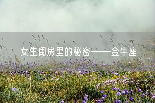 女生闺房里的秘密——金牛座(图1) 女生闺房里的秘密——金牛座(图1)