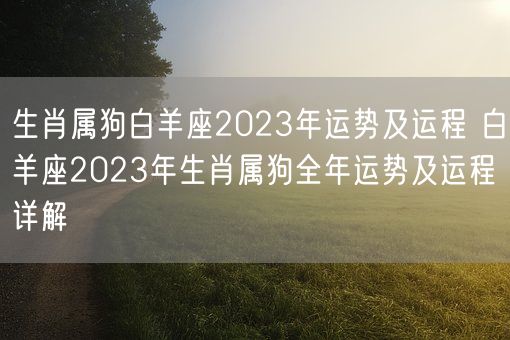 生肖属狗白羊座2023年运势及运程 白羊座2023年生肖属狗全年运势及运程详解(图1)