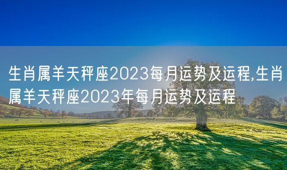 生肖属羊天秤座2023每月运势及运程,生肖属羊天秤座2023年每月运势及运程(图1)