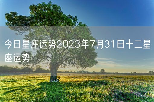 今日星座运势2023年7月31日十二星座运势(图1)