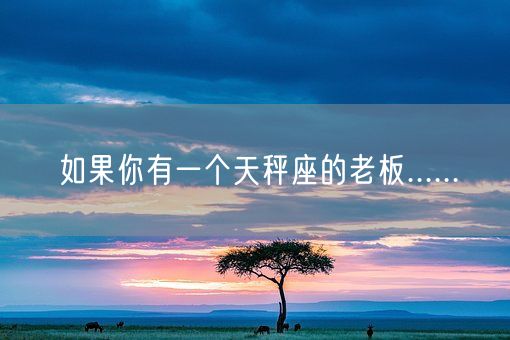如果你有一个天秤座的老板......(图1)