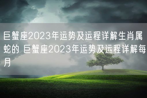 巨蟹座2023年运势及运程详解生肖属蛇的 巨蟹座2023年运势及运程详解每月(图1)