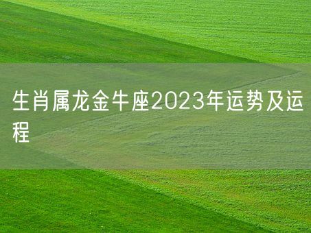 生肖属龙金牛座2023年运势及运程(图1) 生肖属龙金牛座2023年运势及运程(图1)
