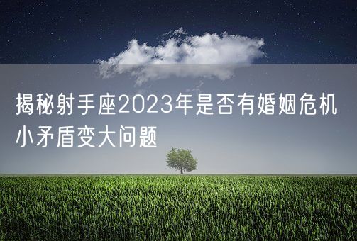 揭秘射手座2023年是否有婚姻危机 小矛盾变大问题(图1)