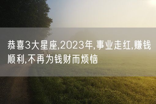 恭喜3大星座,2023年,事业走红,赚钱顺利,不再为钱财而烦恼(图1)