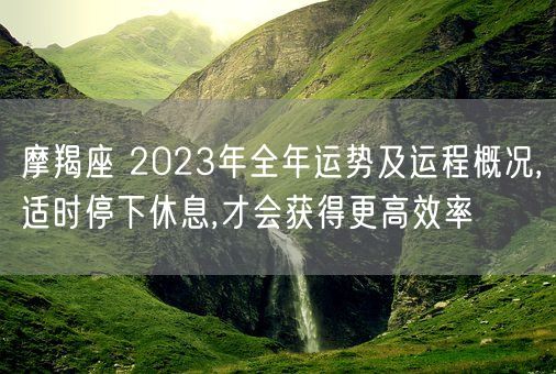 摩羯座 2023年全年运势及运程概况,适时停下休息,才会获得更高效率(图1)