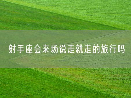 射手座会来场说走就走的旅行吗(图1)