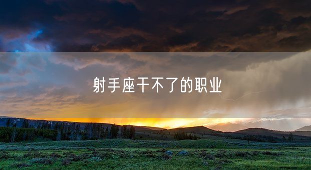 射手座干不了的职业(图1)