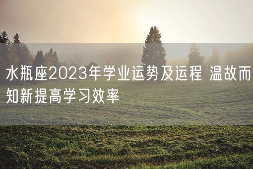 水瓶座2023年学业运势及运程 温故而知新提高学习效率(图1)