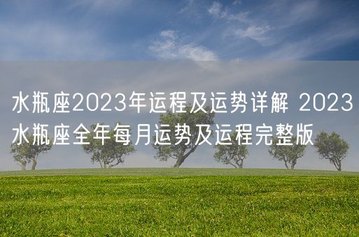 水瓶座2023年运程及运势详解 2023水瓶座全年每月运势及运程完整版(图1)