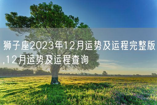 狮子座2023年12月运势及运程完整版,12月运势及运程查询(图1)