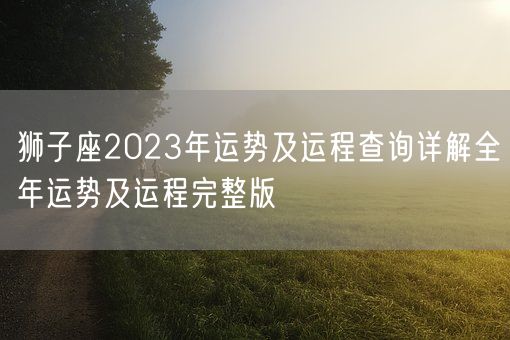 狮子座2023年运势及运程查询详解全年运势及运程完整版(图1)