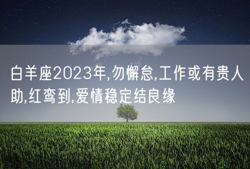 白羊座2023年,勿懈怠,工作或有贵人助,红鸾到,爱情稳定结良缘(图1)