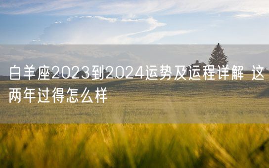 白羊座2023到2024运势及运程详解 这两年过得怎么样(图1)