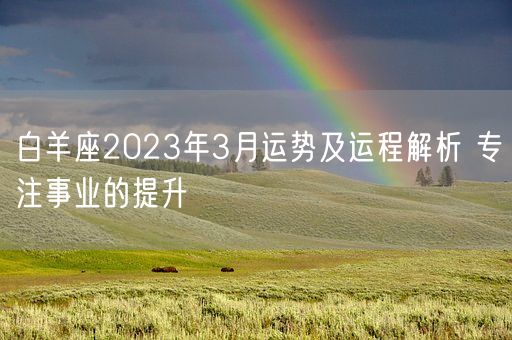 白羊座2023年3月运势及运程解析 专注事业的提升(图1)