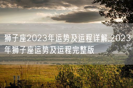 狮子座2023年运势及运程详解,2023年狮子座运势及运程完整版(图1)