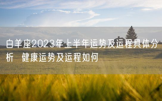 白羊座2023年上半年运势及运程具体分析  健康运势及运程如何(图1)