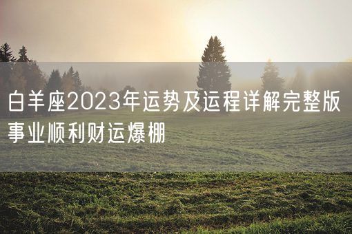 白羊座2023年运势及运程详解完整版 事业顺利财运爆棚 (图1)