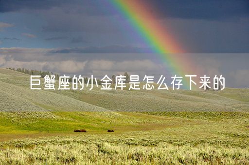 巨蟹座的小金库是怎么存下来的(图1)