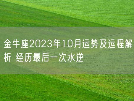 金牛座2023年10月运势及运程解析 经历最后一次水逆(图1)