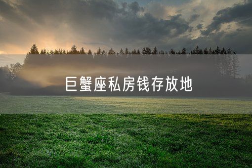 巨蟹座私房钱存放地(图1)
