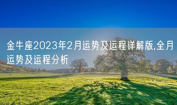 金牛座2023年2月运势及运程详解版,全月运势及运程分析(图1)