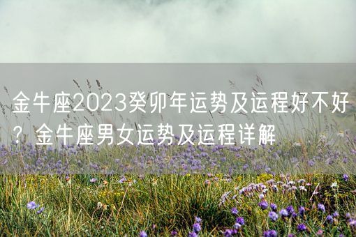 金牛座2023癸卯年运势及运程好不好?金牛座男女运势及运程详解(图1) 金牛座2023癸卯年运势及运程好不好?金牛座男女运势及运程详解(图1)