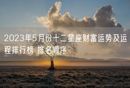 2023年5月份十二星座财富运势及运程排行榜 排名顺序(图1)