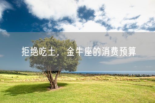拒绝吃土,金牛座的消费预算(图1) 拒绝吃土,金牛座的消费预算(图1)