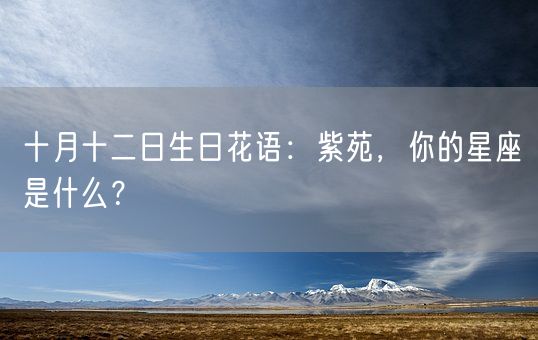 十月十二日生日花语：紫苑，你的星座是什么？(图1)