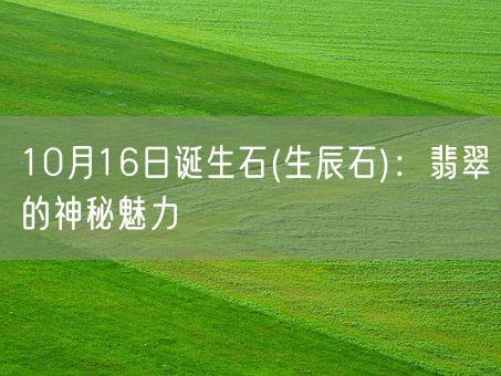 10月16日诞生石(生辰石)：翡翠的神秘魅力(图1)