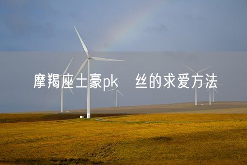 摩羯座土豪pk屌丝的求爱方法(图1)