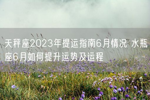 天秤座2023年提运指南6月情况 水瓶座6月如何提升运势及运程(图1)