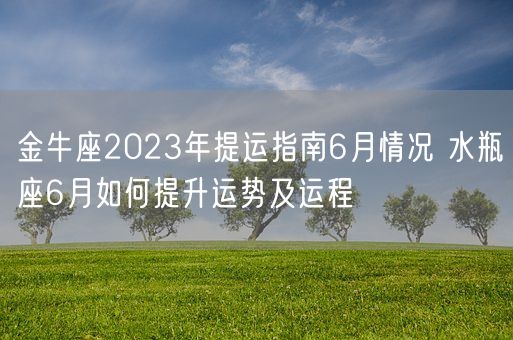 金牛座2023年提运指南6月情况 水瓶座6月如何提升运势及运程(图1) 金牛座2023年提运指南6月情况 水瓶座6月如何提升运势及运程(图1)