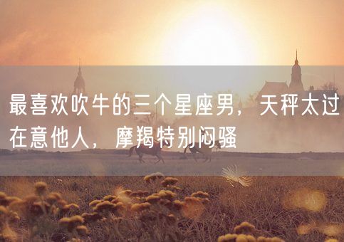 最喜欢吹牛的三个星座男,天秤太过在意他人,摩羯特别闷骚(图1) 最喜欢吹牛的三个星座男,天秤太过在意他人,摩羯特别闷骚(图1)