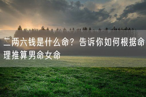 二两六钱是什么命?告诉你如何根据命理推算男命女命(图1) 二两六钱是什么命?告诉你如何根据命理推算男命女命(图1)