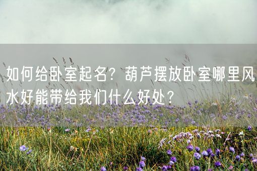 如何给卧室起名？葫芦摆放卧室哪里风水好能带给我们什么好处？(图1)