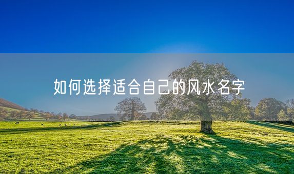 如何选择适合自己的风水名字(图1)