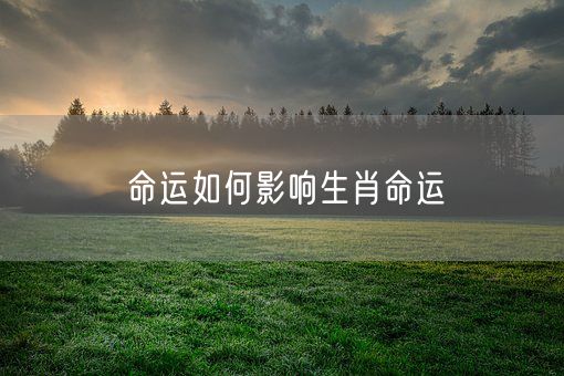 命运如何影响生肖命运(图1) 命运如何影响生肖命运(图1)
