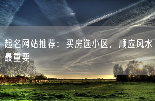 起名网站推荐:买房选小区,顺应风水最重要(图1) 起名网站推荐:买房选小区,顺应风水最重要(图1)